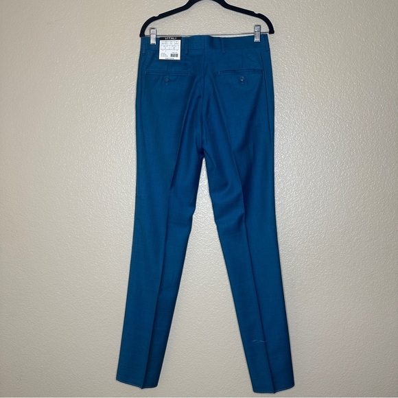 Mens Vitali Three Piece Suit Vested M3090-COLBY Teal Slim Fit - Picture 8 of 11